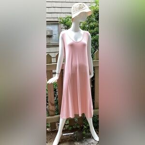 Gilmore Bamboo Pink And White Striped Tank Dress S/M New With Tags